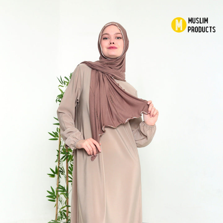 Jersey Sjaal + Lint Taupe