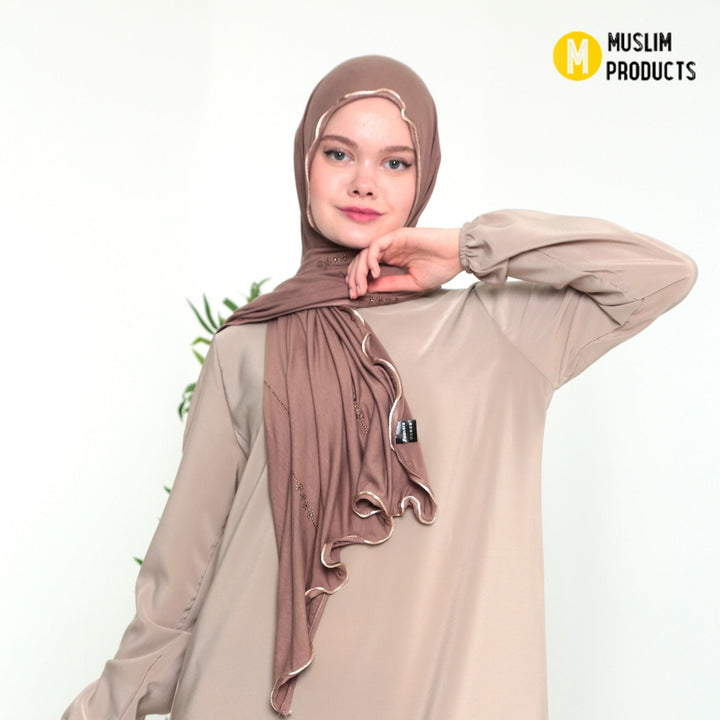 Jersey Sjaal + Lint Taupe