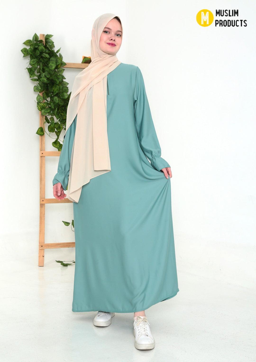 Abaya Satijn Blauw