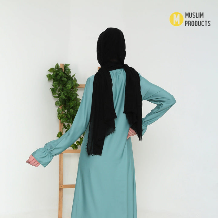 Crinkle Skin Hijab Zwart